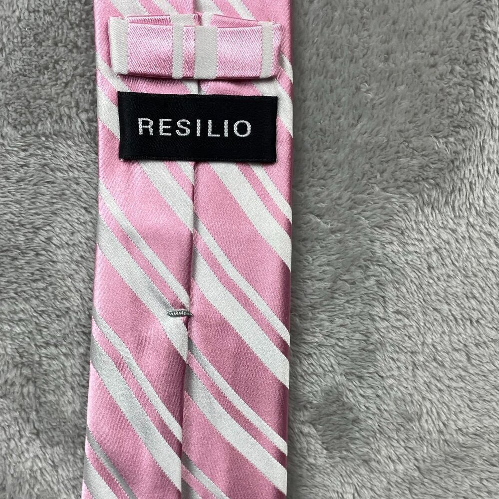 Resilio Skinny Style Men's Classic 100% Silk Neck Tie - Picture 6 of 6